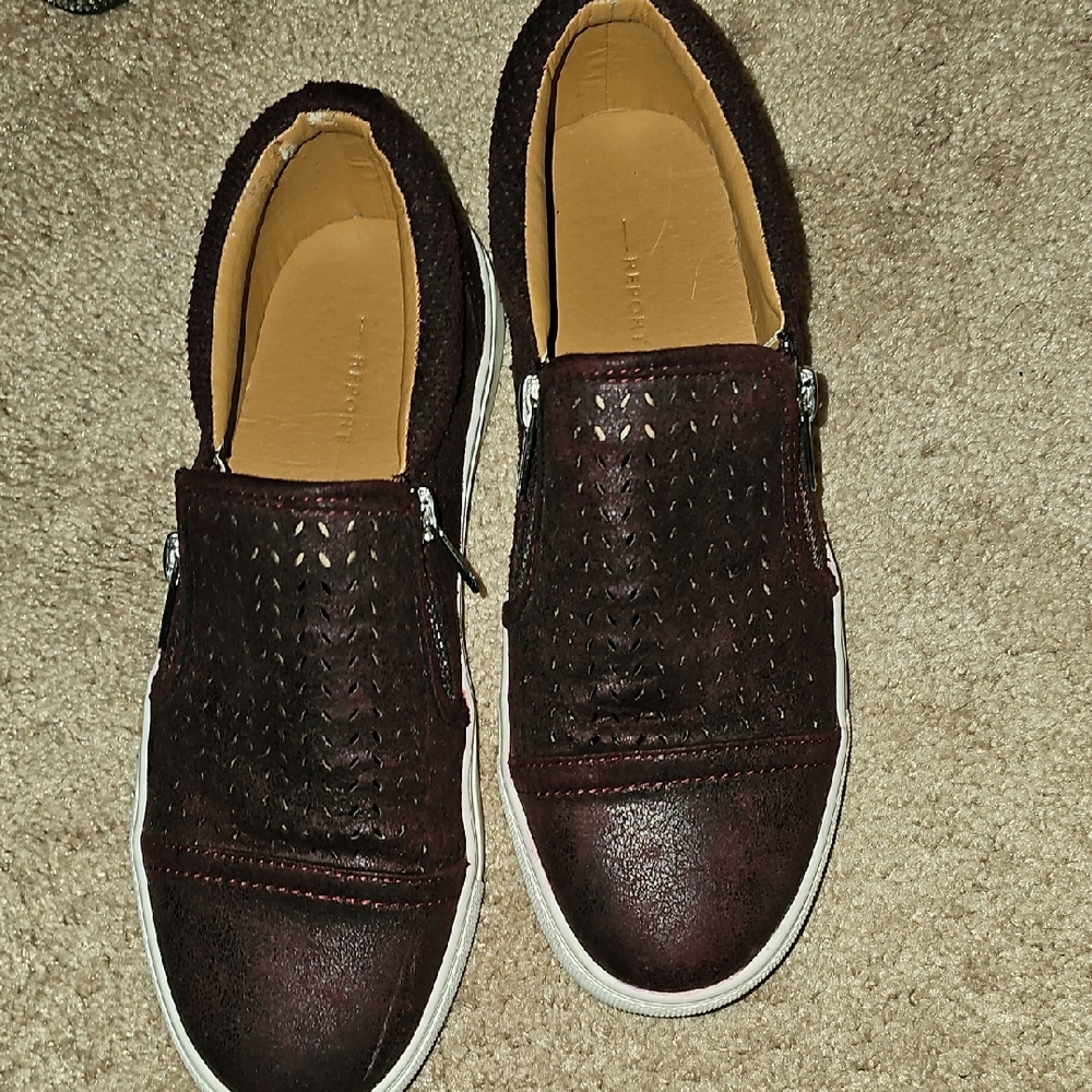 Report Women's Dark Brown Perforated Loafers